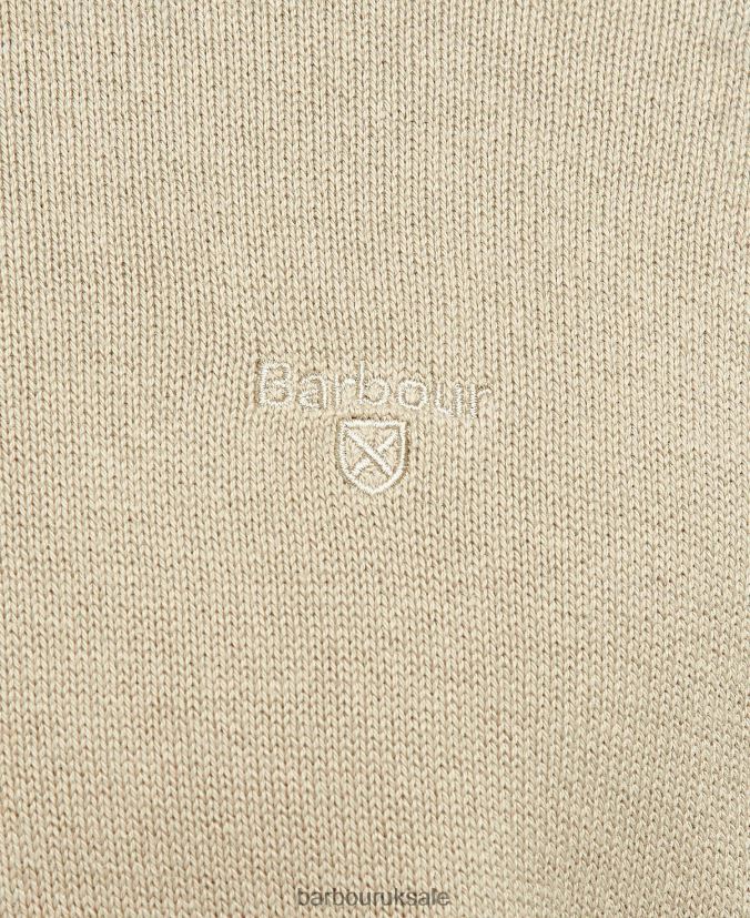 Cotton Half Zip Sweater Barbour Men R08LB61078 Clothing Grey Marl