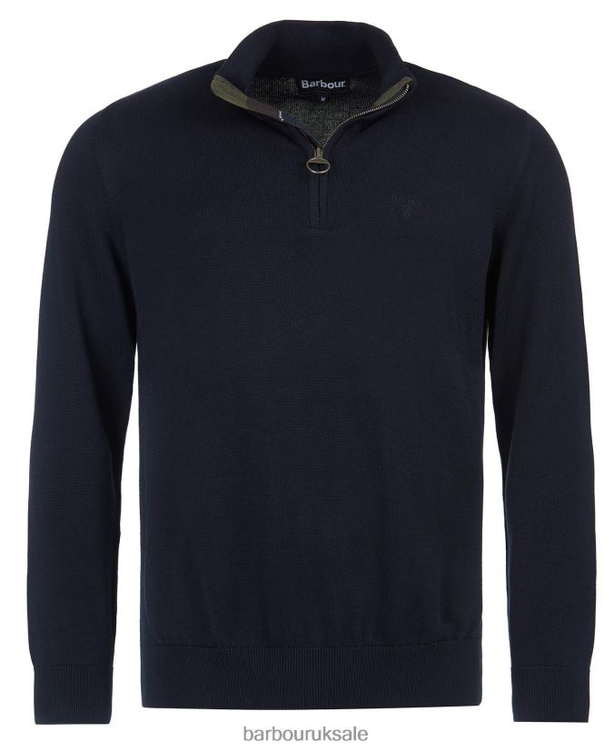 Cotton Half Zip Sweater Barbour Men R08LB61081 Clothing Grey Marl