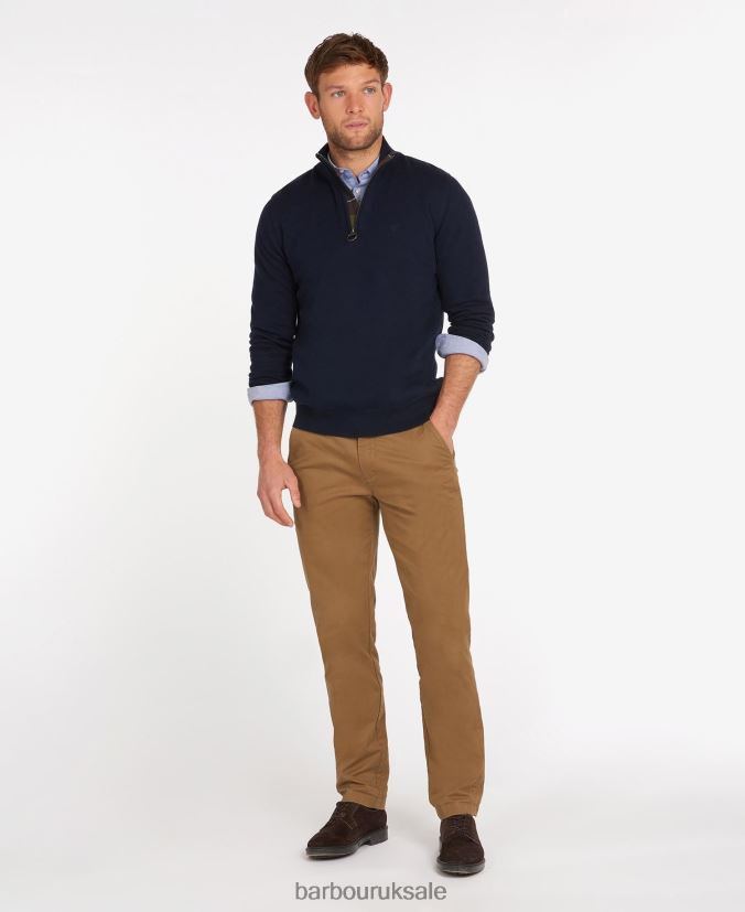 Cotton Half Zip Sweater Barbour Men R08LB61081 Clothing Grey Marl