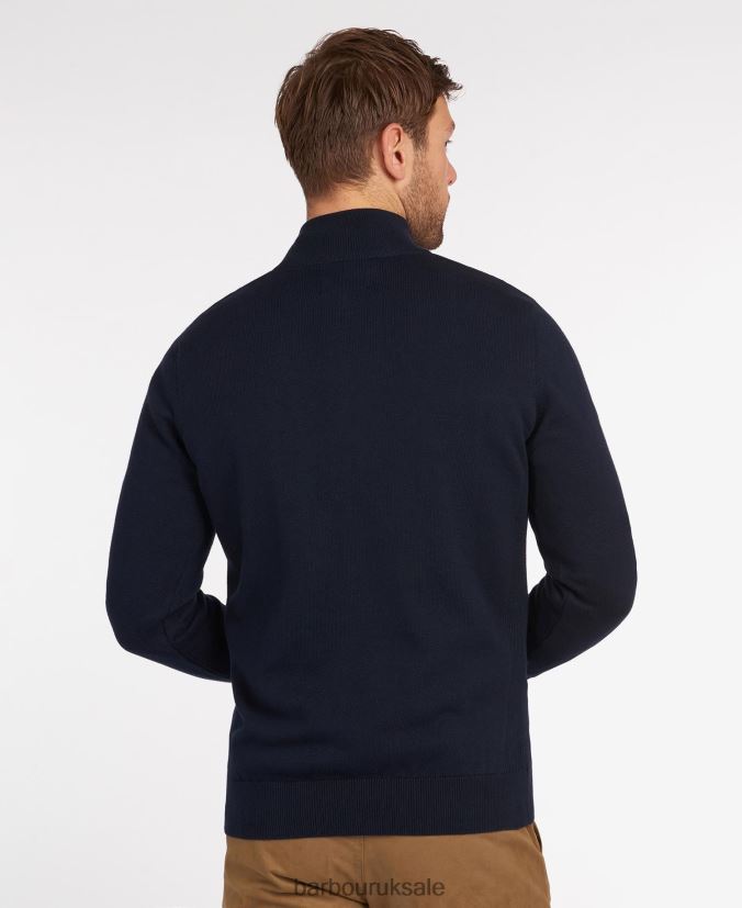 Cotton Half Zip Sweater Barbour Men R08LB61081 Clothing Grey Marl