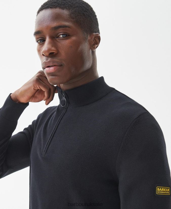 Cotton Half Zip Sweater Barbour Men R08LB61105 Clothing Anthracite Marl
