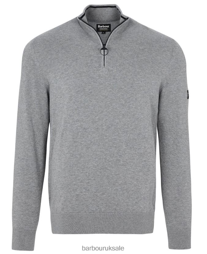 Cotton Half Zip Sweater Barbour Men R08LB61107 Clothing Anthracite Marl