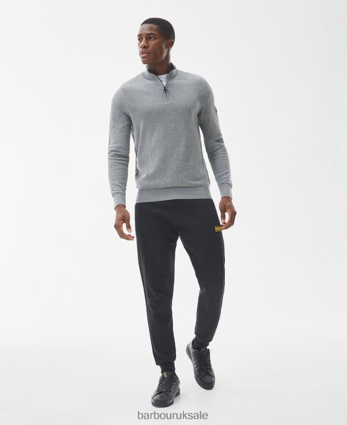 Cotton Half Zip Sweater Barbour Men R08LB61107 Clothing Anthracite Marl