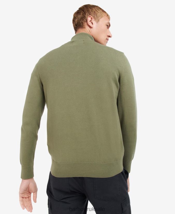 Cotton Half Zip Sweater Barbour Men R08LB61118 Clothing Anthracite Marl