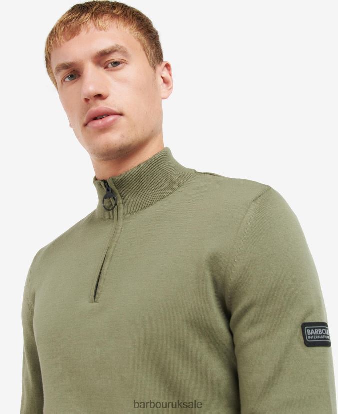 Cotton Half Zip Sweater Barbour Men R08LB61118 Clothing Anthracite Marl