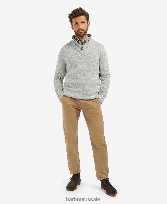 Cotton Nelson Half-Zip Sweatshirt Barbour Men R08LB61114 Clothing Duffle Bag Green