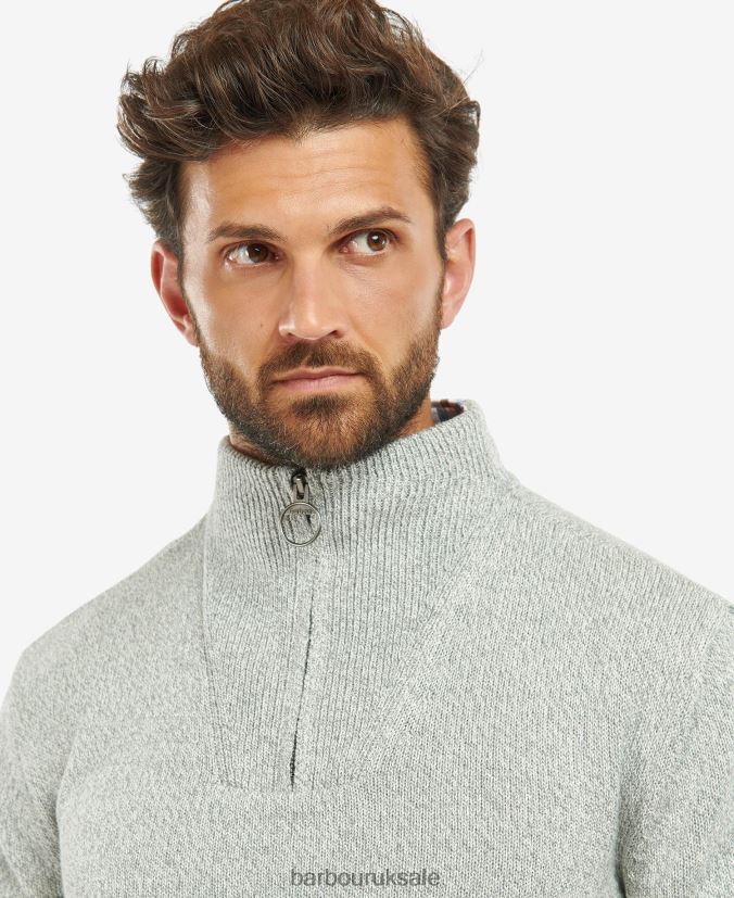 Cotton Nelson Half-Zip Sweatshirt Barbour Men R08LB61114 Clothing Duffle Bag Green