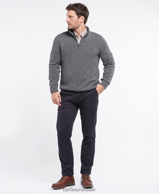 Cotton Twist Nelson Half Zip Barbour Men R08LB61101 Clothing Navy