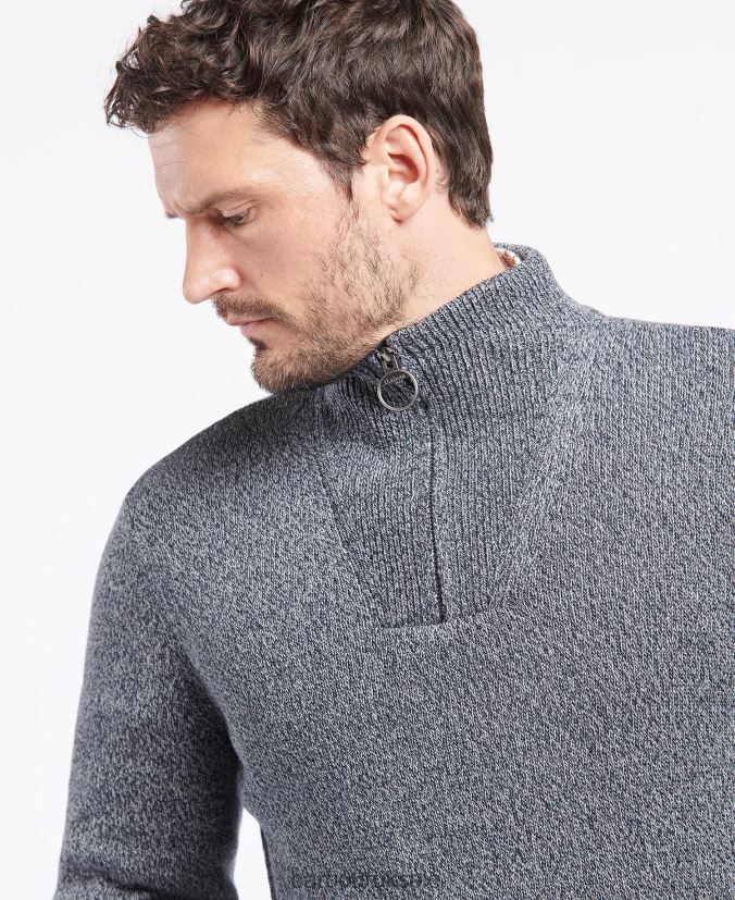Cotton Twist Nelson Half Zip Barbour Men R08LB61101 Clothing Navy