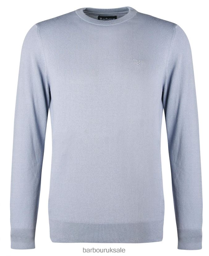 Light Cotton Crew Neck Sweater Barbour Men R08LB61126 Clothing Light Moss