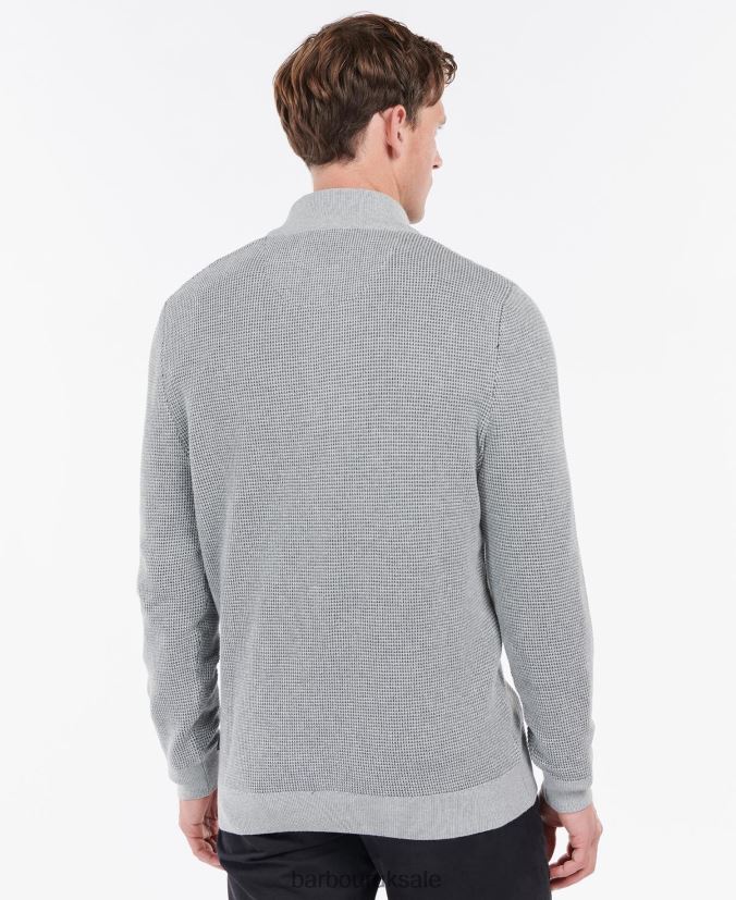 Malcolm Half Button Jumper Barbour Men R08LB61108 Clothing Grey Marl