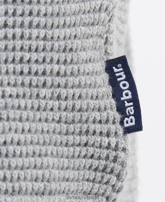 Malcolm Half Button Jumper Barbour Men R08LB61108 Clothing Grey Marl