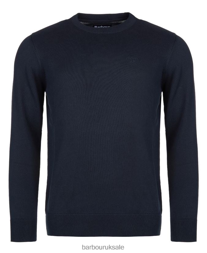 Pima Cotton Crew Neck Sweater Barbour Men R08LB61075 Clothing Charcoal