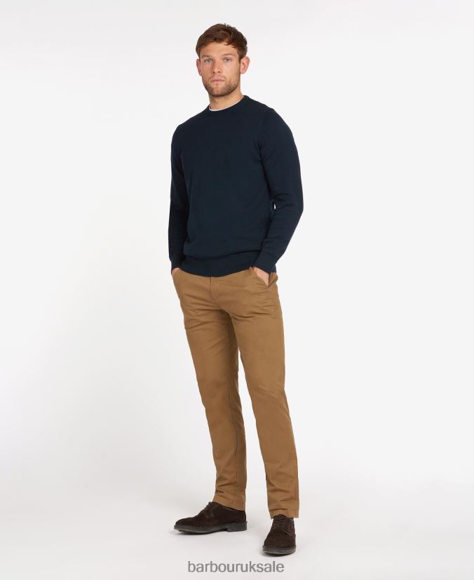 Pima Cotton Crew Neck Sweater Barbour Men R08LB61075 Clothing Charcoal