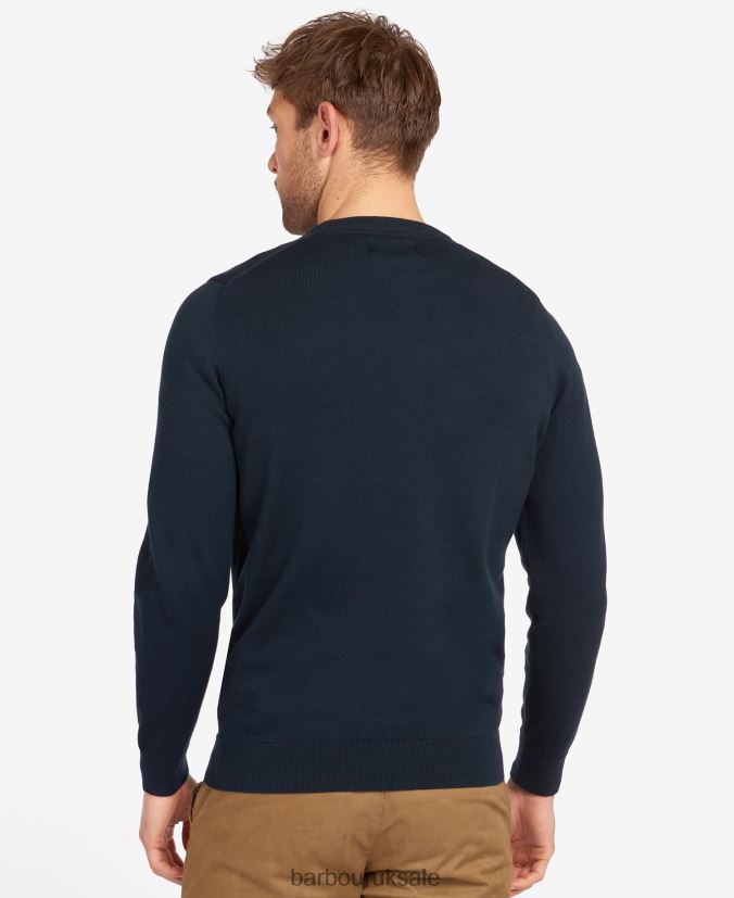 Pima Cotton Crew Neck Sweater Barbour Men R08LB61075 Clothing Charcoal