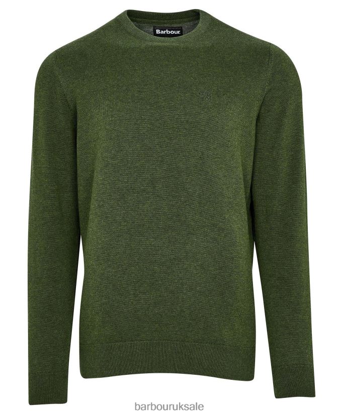 Pima Cotton Crew Neck Sweater Barbour Men R08LB61080 Clothing Grey