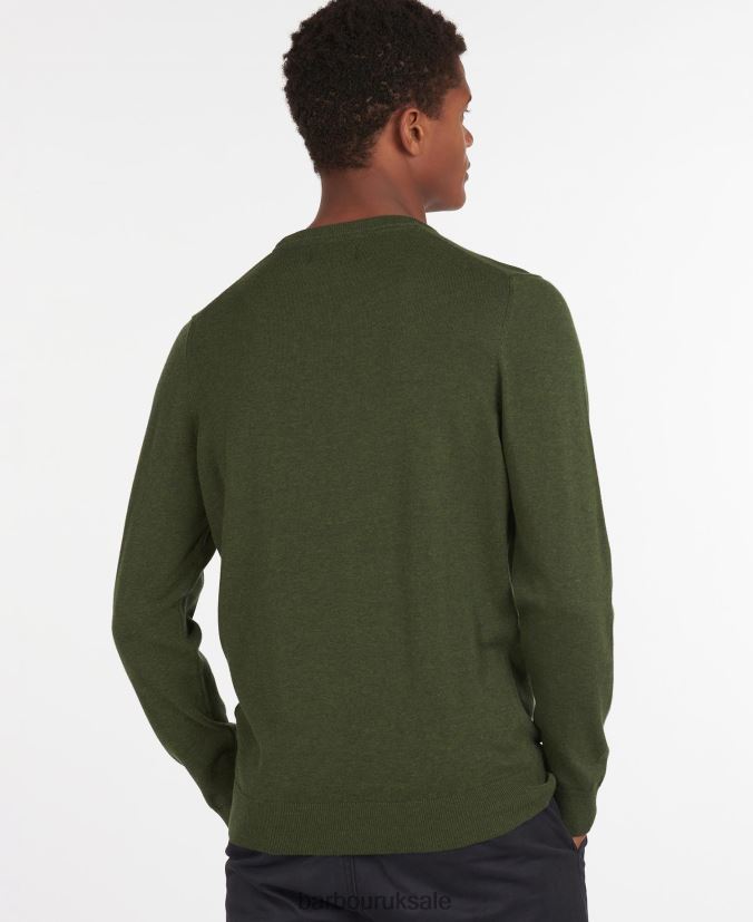 Pima Cotton Crew Neck Sweater Barbour Men R08LB61080 Clothing Grey