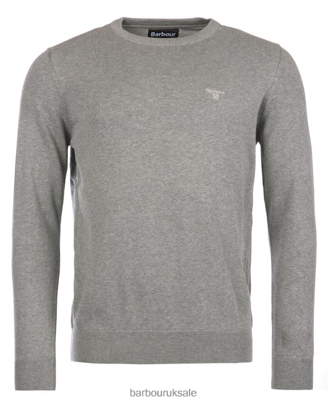 Pima Cotton Crew Neck Sweater Barbour Men R08LB61083 Clothing Antique White