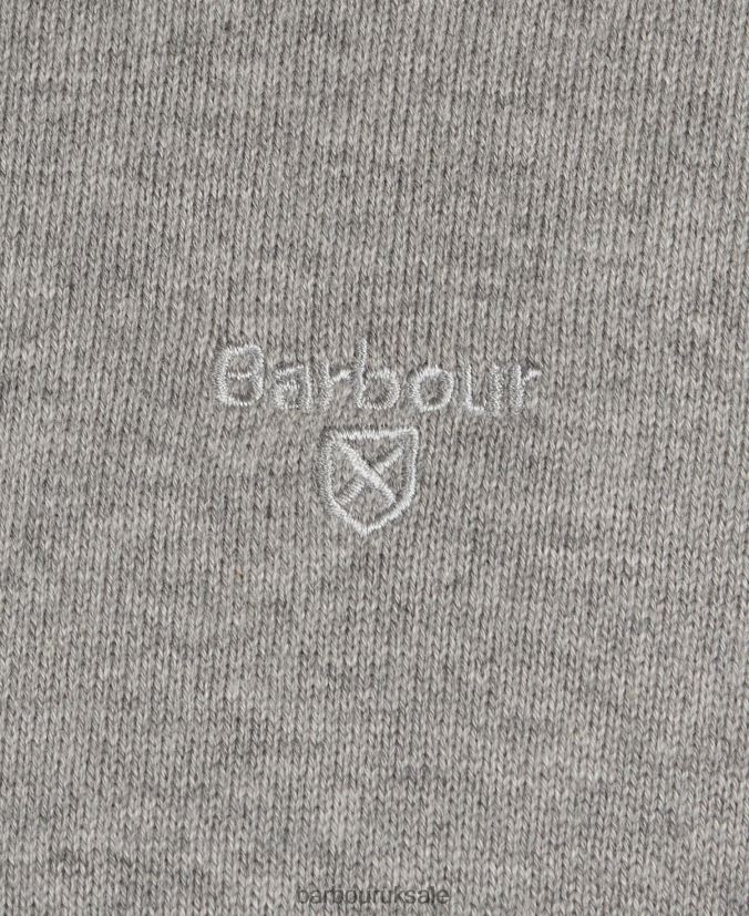 Pima Cotton Crew Neck Sweater Barbour Men R08LB61083 Clothing Antique White