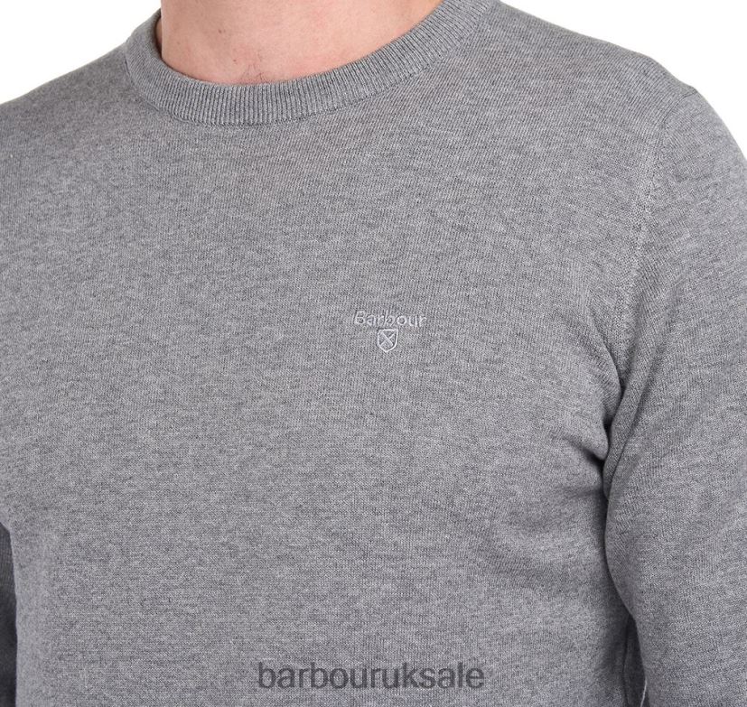 Pima Cotton Crew Neck Sweater Barbour Men R08LB61083 Clothing Antique White