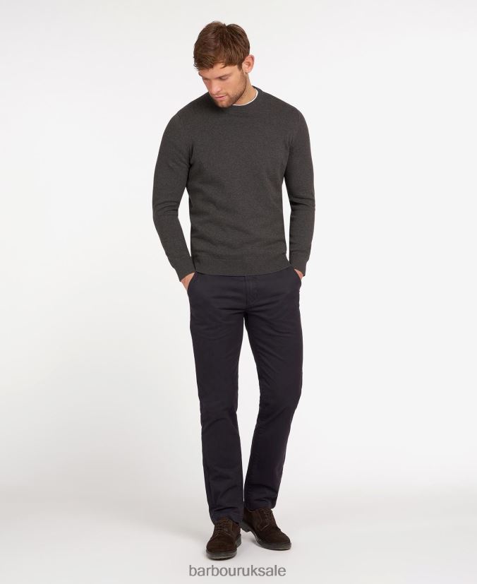 Pima Cotton Crew Neck Sweater Barbour Men R08LB61094 Clothing Mist