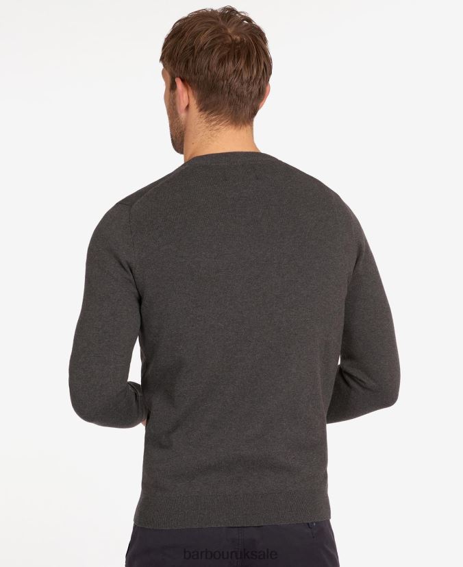 Pima Cotton Crew Neck Sweater Barbour Men R08LB61094 Clothing Mist