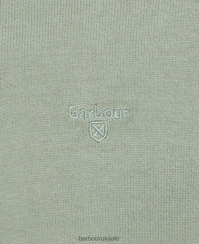 Pima Cotton Crew Neck Sweater Barbour Men R08LB61102 Clothing Agave Green