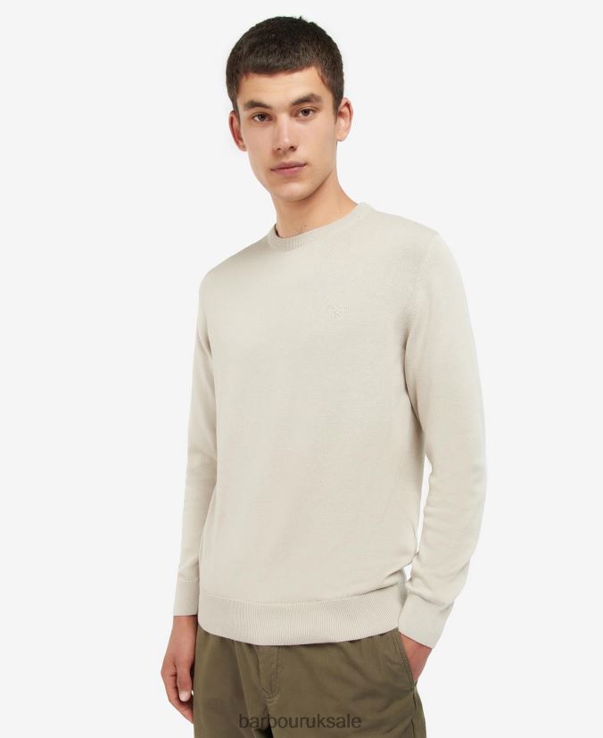 Pima Cotton Crew Neck Sweater Barbour Men R08LB61104 Clothing Agave Green