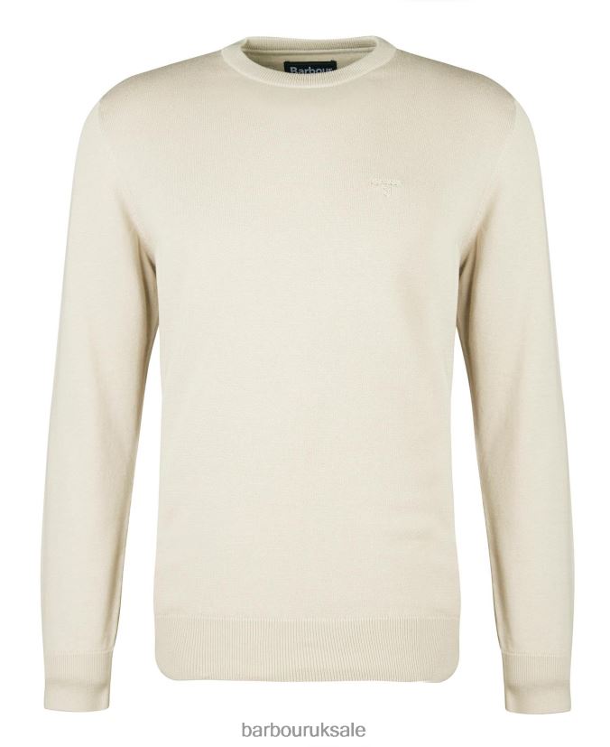 Pima Cotton Crew Neck Sweater Barbour Men R08LB61104 Clothing Agave Green