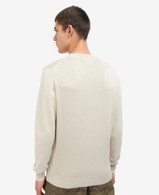 Pima Cotton Crew Neck Sweater Barbour Men R08LB61104 Clothing Agave Green