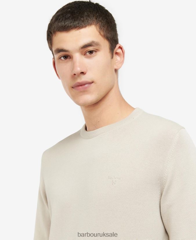 Pima Cotton Crew Neck Sweater Barbour Men R08LB61104 Clothing Agave Green