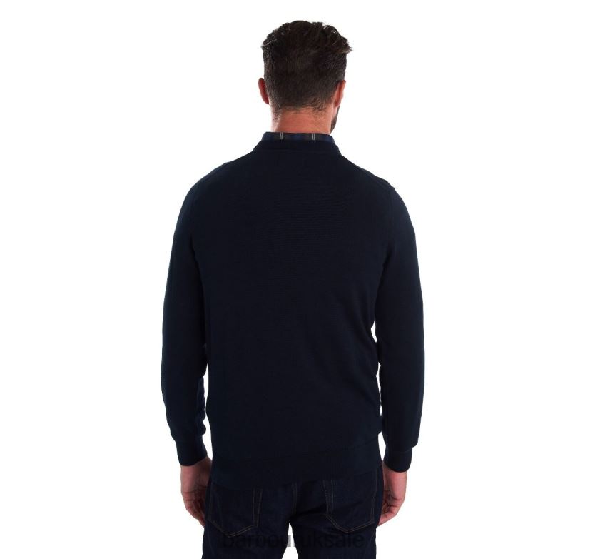 Pima Cotton V-Neck Sweater Barbour Men R08LB61087 Clothing CobaLight Marl