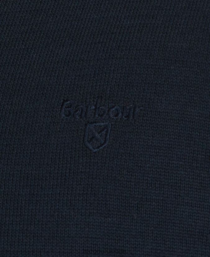 Pima Cotton V-Neck Sweater Barbour Men R08LB61087 Clothing CobaLight Marl