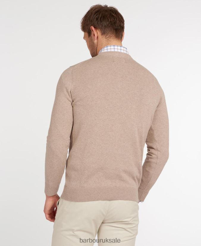 Pima Cotton V-Neck Sweater Barbour Men R08LB61091 Clothing CobaLight Marl
