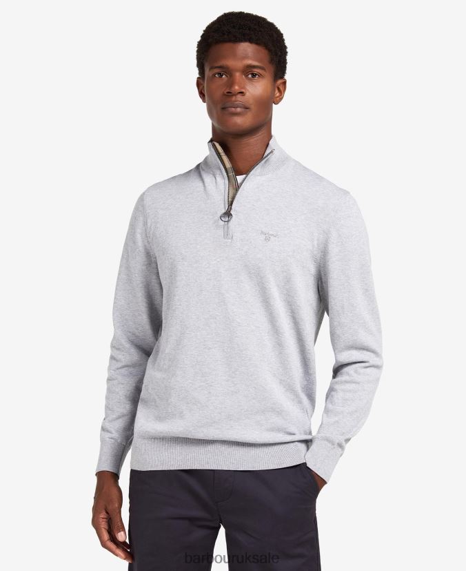 Taines Half-Zip Knitted Sweatshirt Barbour Men R08LB61092 Clothing Washed Blue
