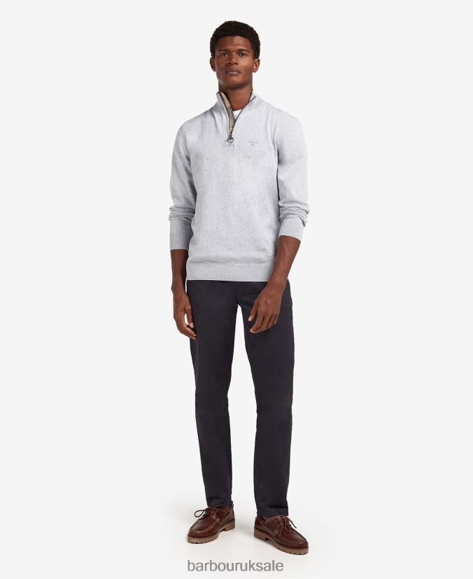 Taines Half-Zip Knitted Sweatshirt Barbour Men R08LB61092 Clothing Washed Blue