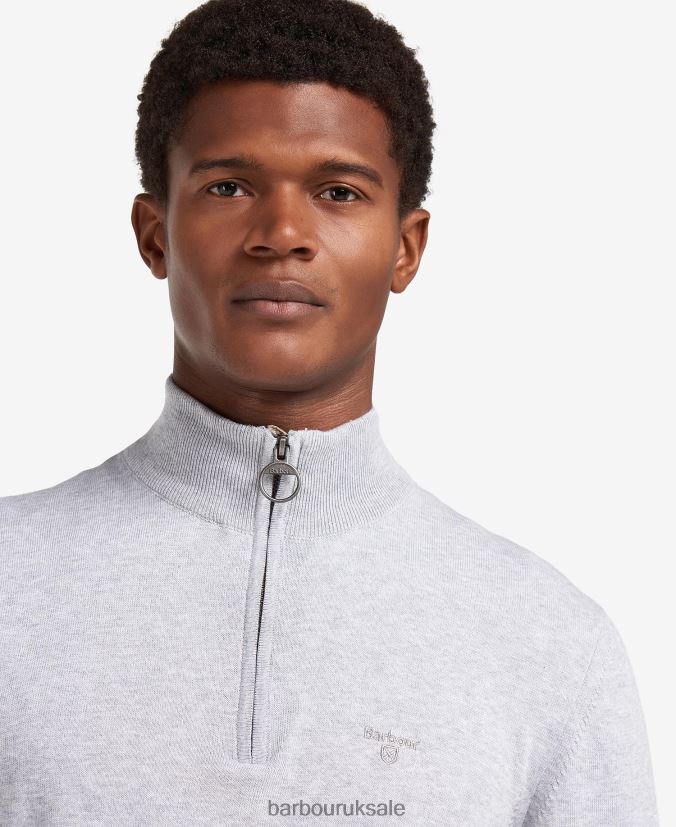 Taines Half-Zip Knitted Sweatshirt Barbour Men R08LB61092 Clothing Washed Blue