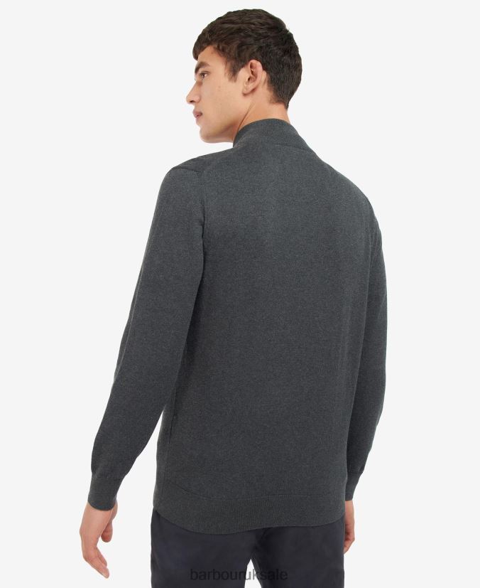 Taines Half-Zip Knitted Sweatshirt Barbour Men R08LB61100 Clothing Washed Blue