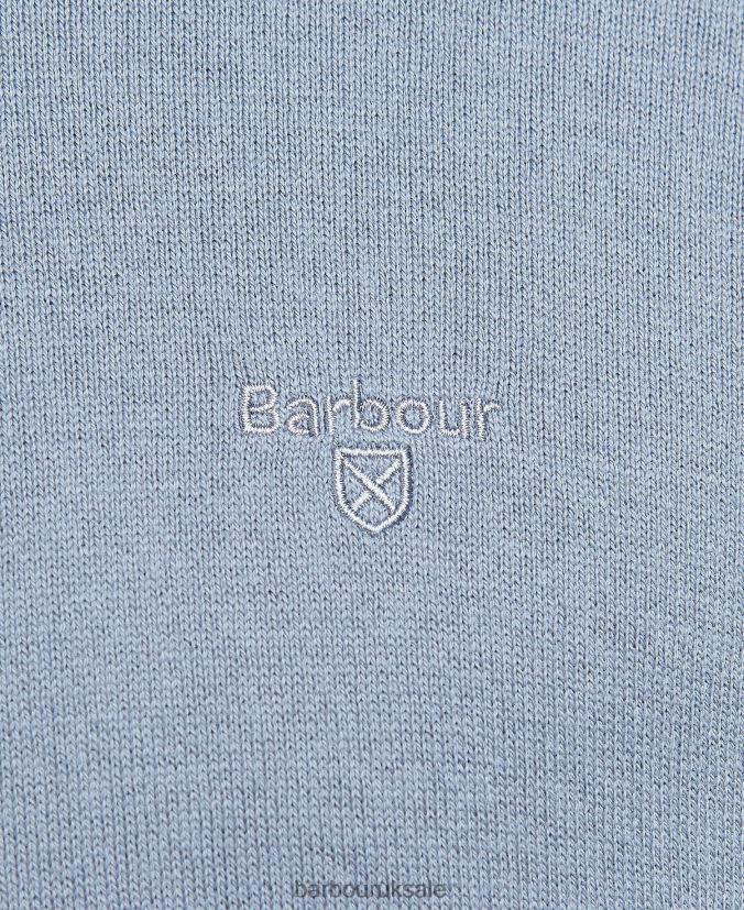 Taines Half-Zip Knitted Sweatshirt Barbour Men R08LB61113 Clothing Washed Blue