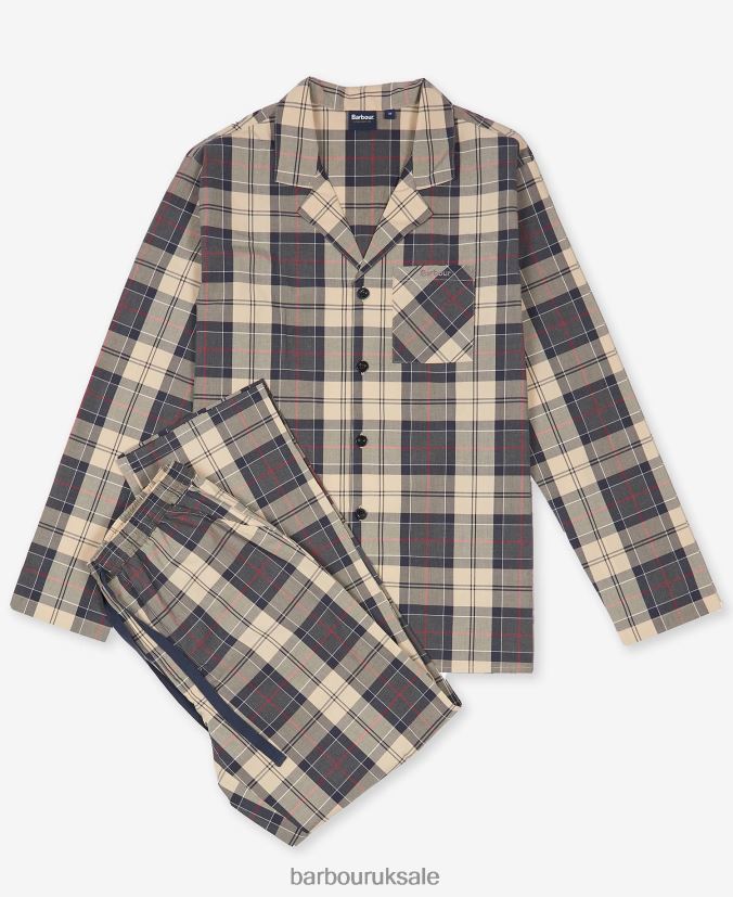 Carlisle PJ Set Barbour Men R08LB61242 Clothing Summer Navy Tartan