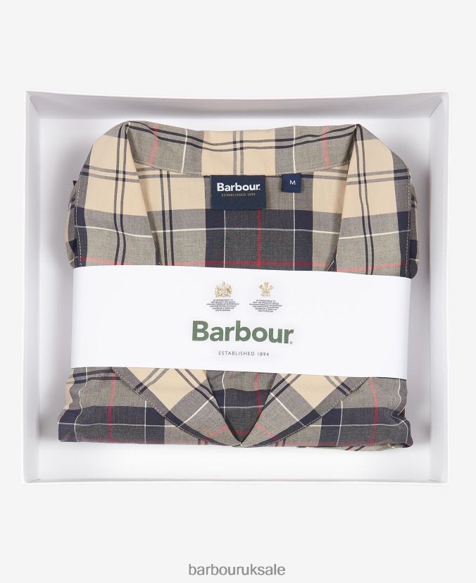 Carlisle PJ Set Barbour Men R08LB61242 Clothing Summer Navy Tartan
