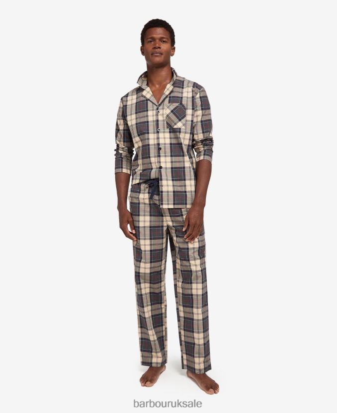 Carlisle PJ Set Barbour Men R08LB61242 Clothing Summer Navy Tartan