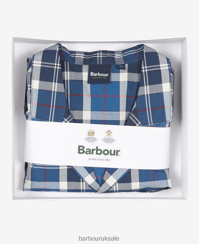 Carlisle PJ Set Barbour Men R08LB61244 Clothing Summer Navy Tartan