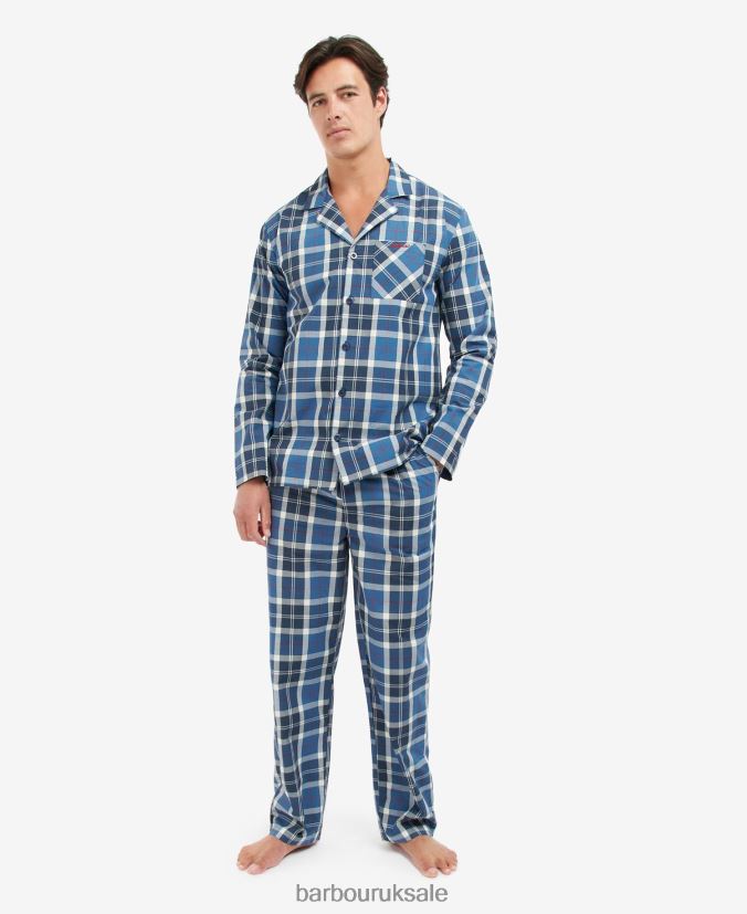 Carlisle PJ Set Barbour Men R08LB61244 Clothing Summer Navy Tartan