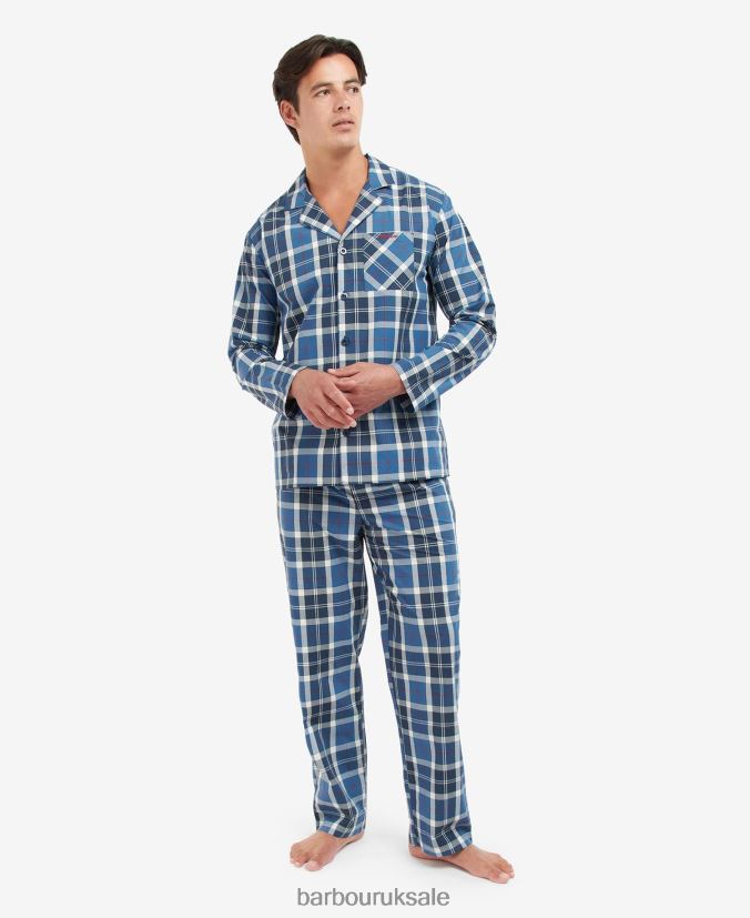 Carlisle PJ Set Barbour Men R08LB61244 Clothing Summer Navy Tartan