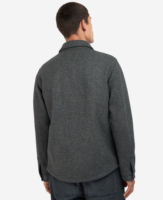 Ivor Wool Barbour Men R08LB6220 Clothing Charcoal/Cordovan