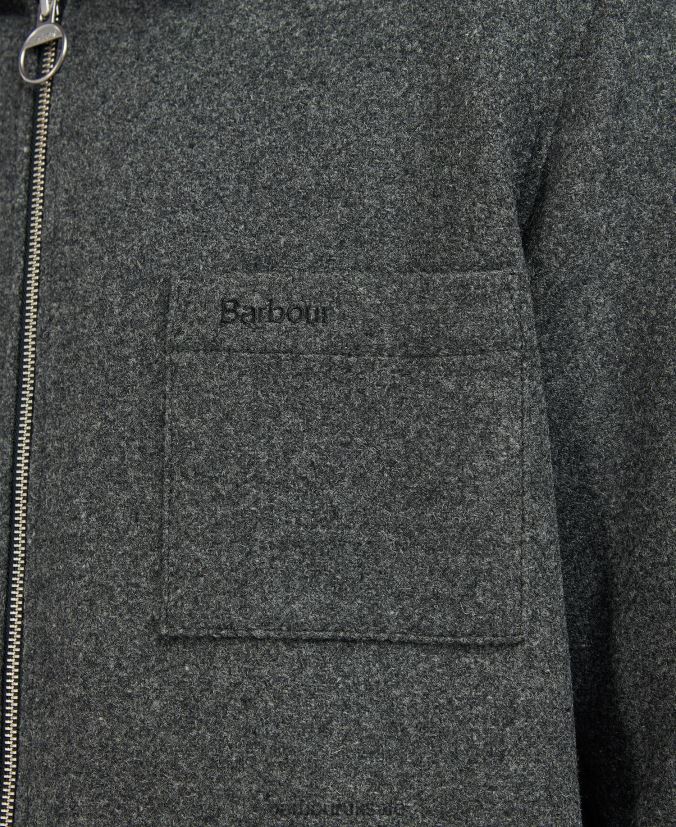 Ivor Wool Barbour Men R08LB6220 Clothing Charcoal/Cordovan