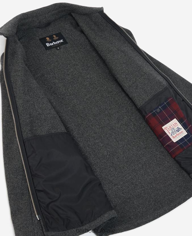 Ivor Wool Barbour Men R08LB6220 Clothing Charcoal/Cordovan