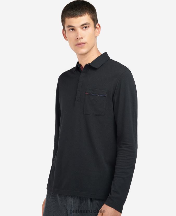 Adie Long Sleeve Polo Shirt Barbour Men R08LB6678 Clothing Dk Bordeaux