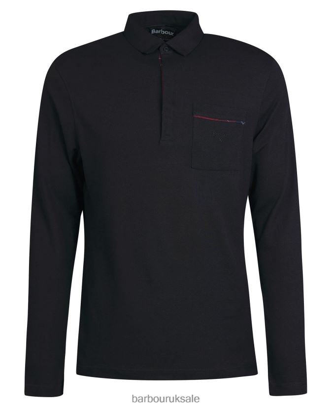 Adie Long Sleeve Polo Shirt Barbour Men R08LB6678 Clothing Dk Bordeaux